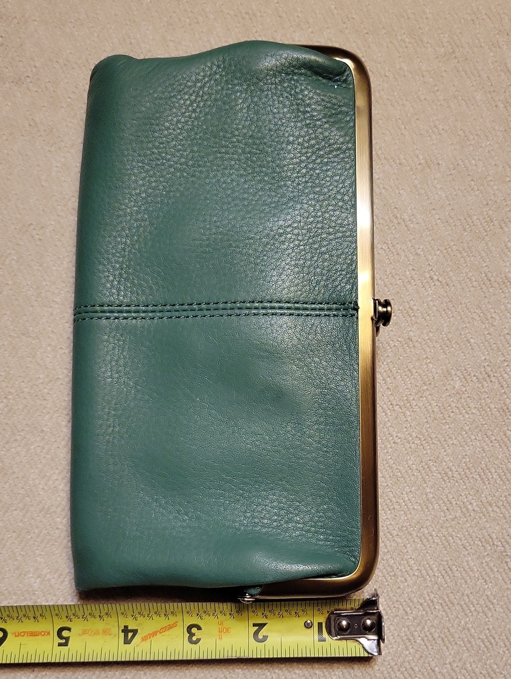 HOBO Lauren Dusty Teal/Mint Green Leather Frame Clutch Wallet - Picture 12 of 15